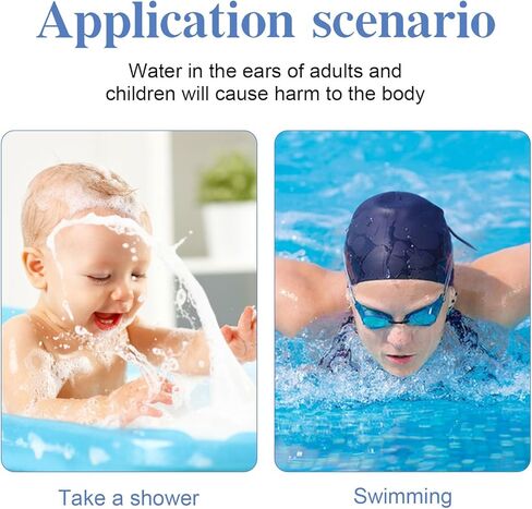 60 Pcs Baby Ear Covers for Bath, Disposable Waterproof Swimming Ear Covers, Cotton Earplugs for Bath, Surfing in Saudi Arabia