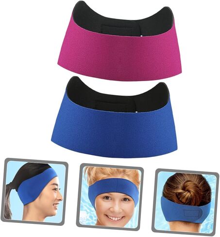 Swim Ear Headbands 2 Pack Adjustable Neoprene Ear Protection Straps for Swimming Bathing Showering Lightweight Waterproof Covers for Swimmers in Saudi Arabia