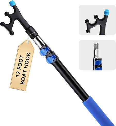 ملحق خطاف قارب ABS Premium مع طرف مطاط - 3/4 "أداة الإرساء المتوافقة مع الخيط القياسي للاستخدام البحري - خطافات القوارب الواقية لرسو آمن (قطب غير متضمن) in Kuwait