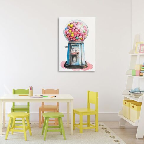 Stupell Industries 'Retro Gumball Machine', Canvas Art, 20 x 30 Inches, Easy to Hang and Sturdy, Made in USA, by Ray Powers in Kuwait