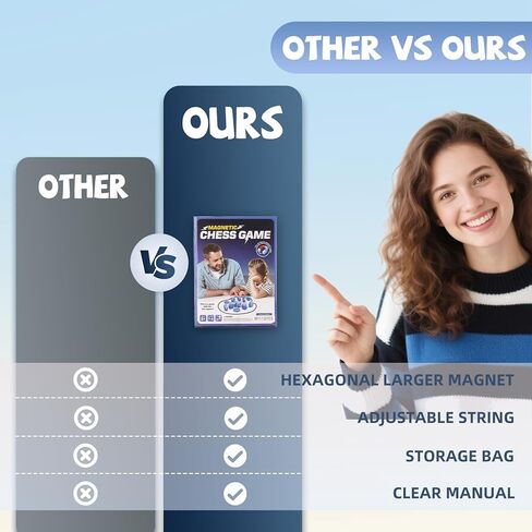 Magnetic Chess Game, Magnet Game with String, Party Travel Desktop Magnetic Strategy Game, Family Games Educational Games for Kids and Adults in Kuwait