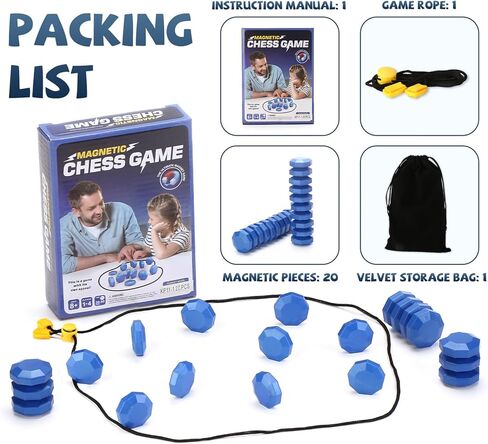 Magnetic Chess Game, Magnet Game with String, Party Travel Desktop Magnetic Strategy Game, Family Games Educational Games for Kids and Adults in Kuwait