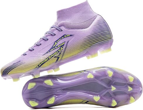 SAIBI Adult FG Long Stud Soccer Cleats High-Top Breathable Mesh Natural Grass Professional Match Training Shoes in Saudi Arabia