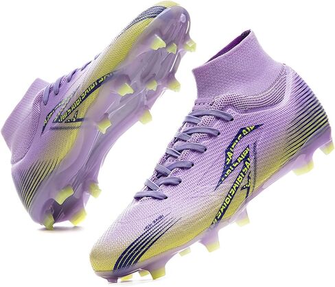 SAIBI Adult FG Long Stud Soccer Cleats High-Top Breathable Mesh Natural Grass Professional Match Training Shoes in Saudi Arabia