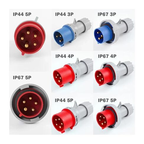 5/10PCS Industrial Plug Socket 16A/32A 220V/380V IP44/67 Waterproof 3/4/5PIN Male Female(5 PCS IP44-4P) in Saudi Arabia