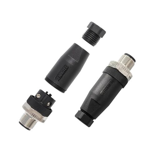 M12 4 دبوس موصل المجال Wireable رمز مستقيم ذكر التوصيل غير درع 12 مللي متر الصناعية التعميم في الهواء الطلق مقاوم للماء IP67 5 قطعة in Kuwait