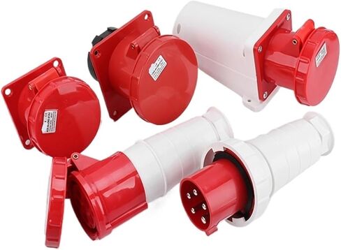 1 PCS IP67 Waterproof Aviation Connector 63A/125A Straight Plug 3-core 4-core 5-core Exposed and Concealed Industrial(4 core 125A Mobile socket244) in Saudi Arabia