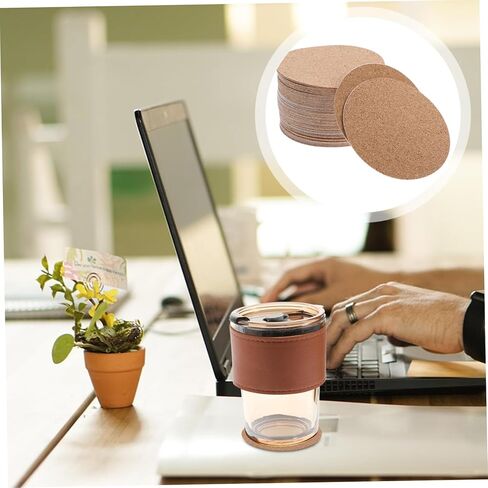 Veemoon 50pcs Self-adhesive Cork Pads Cork Coasters for Tables Decor Diy Crafting Sheets in Kuwait