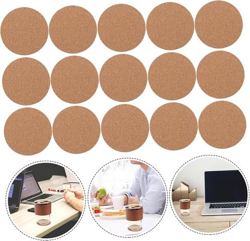 Veemoon 50pcs Self-adhesive Cork Pads Cork Coasters for Tables Decor Diy Crafting Sheets in Kuwait