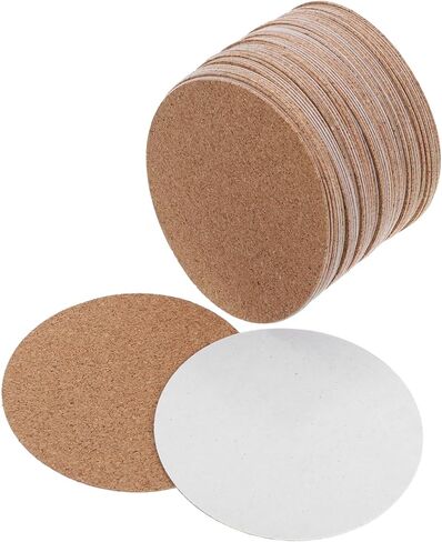 50pcs Self Adhesive Cork Tiles Round Cork Circles for Coasters for Boys and Girls Crafts DIY Projects in Kuwait