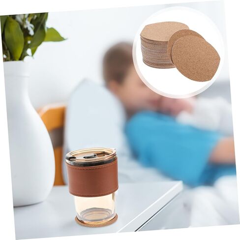 Homoyoyo 50pcs High Density Cork Coasters Self-Adhesive Cork Tiles for Wall Decor DIY Sheets for School Projects in Kuwait