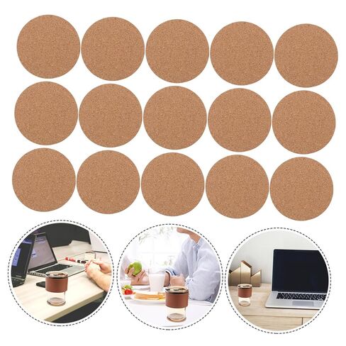 Homoyoyo 50pcs High Density Cork Coasters Self-Adhesive Cork Tiles for Wall Decor DIY Sheets for School Projects in Kuwait