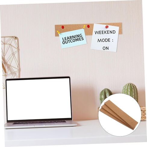 3pcs Thick Cork Board Strips for Walls Adhesive Cork Strips Strong Adhesive Backing Office Bulletin Board Decorations Wall for Memo in Kuwait