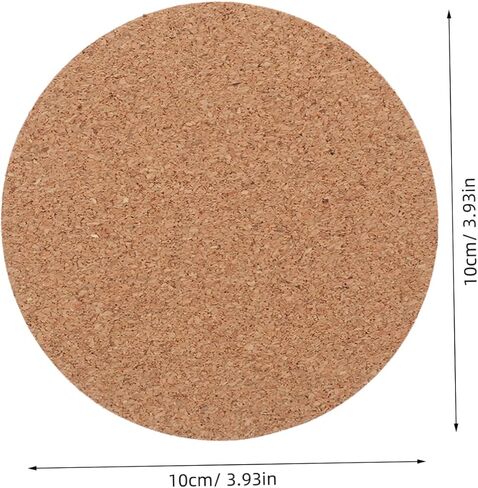 Ciieeo 50pcs Self-Adhesive Cork Sheets for DIY Crafts Round Backing Cork Mats Durable High Density for Coasters Bulletin Boards Creative Projects in Kuwait