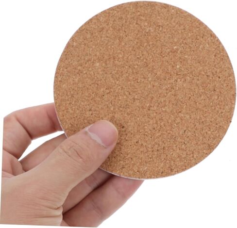 Ciieeo 50pcs Self-Adhesive Cork Sheets for DIY Crafts Round Backing Cork Mats Durable High Density for Coasters Bulletin Boards Creative Projects in Kuwait