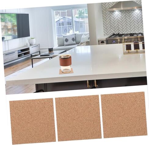 OUNONA 50pcs Self-adhesive Cork Sheets for Diy Crafts Versatile Cork Pads for Coasters Photo Frames School Projects Soft Odorless High-temperature Resistant Material in Kuwait