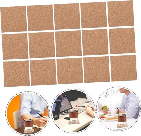 OUNONA 50pcs Self-adhesive Cork Sheets for Diy Crafts Versatile Cork Pads for Coasters Photo Frames School Projects Soft Odorless High-temperature Resistant Material in Kuwait