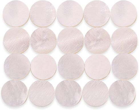 6mm Fretboard Markers, Pearl Inlay Sticker Decals Point Fretboard Markers Mother of Pearl Inlays Fret Dot Markers for Guitar, Bass, Ukulele, Mandolin 12/20Pcs(20Pcs) in Kuwait