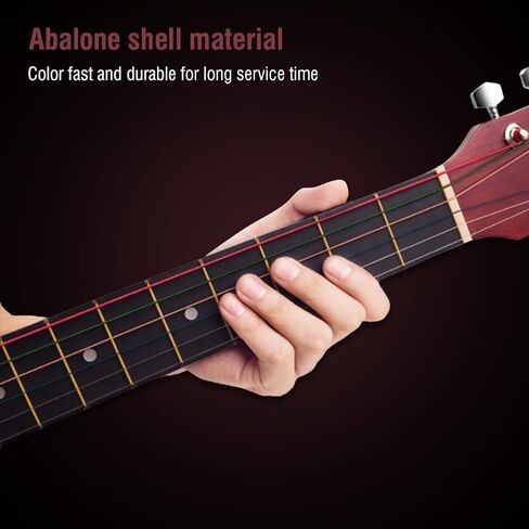 6mm Fretboard Markers, Pearl Inlay Sticker Decals Point Fretboard Markers Mother of Pearl Inlays Fret Dot Markers for Guitar, Bass, Ukulele, Mandolin 12/20Pcs(20Pcs) in Kuwait