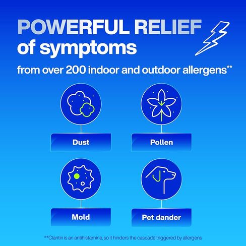 Juniors Claritin Max Strength 10mg Chewables, One Dose for 24-Hour Non-Drowsy Allergy Relief, Children's Allergy Medicine, Kids Chewable Allergy Medicine, Ages 6+, Grape Flavored, 30 Chewable Tablets in Kuwait