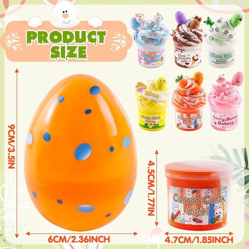 Easter Basket Stuffers for Kids, 4 Pack Prefilled Slime Eggs with Charms & Toys Inside, Easter Basket Essentials for Teens Girls Boys, Non-Toxic & Child Safe Egg Hunt Gifts in Kuwait