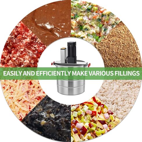 خلاط حشو متعدد الوظائف، خلاط طعام جاف ورطب أوتوماتيكي 33 رطل، آلة تحريك من الفولاذ المقاوم للصدأ 110 فولت 400 وات لحشوات مختلفة، حشو الزلابية، السلطات، المساحيق الجافة، خلاط الطعام التجاري in Kuwait