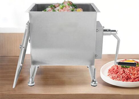 CLIVIA Meat Mixer, 15 Pound Meat Mixer for Sausage, 15lbs 7.5L Capacity Tank No Gear Box Sausage Mixer, Stainless Steel Food Processing Equipment, Hand Mixer with Lid for Meat, Sausage, Vegetable in Kuwait