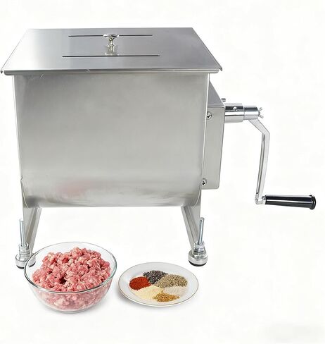 CLIVIA Meat Mixer, 15 Pound Meat Mixer for Sausage, 15lbs 7.5L Capacity Tank No Gear Box Sausage Mixer, Stainless Steel Food Processing Equipment, Hand Mixer with Lid for Meat, Sausage, Vegetable in Saudi Arabia