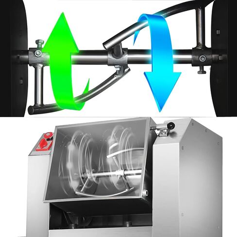 25KG/50QT Commercial Dough Mixer Machine, 110V 2200W Stainless Steel Electric Flour Kneading Mixing Machine, Vegetable Meat Blender, Rotary Bowl, for Kitchen and Restaurant in Kuwait