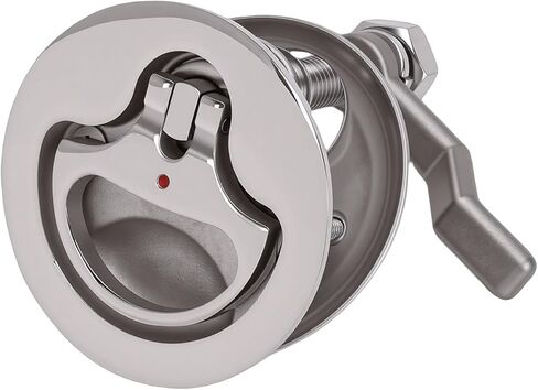 Boat Cam Latch, Marine Grade 316 Stainless Steel Cabin Latch, Red Dot Indicator with Adjustable Range, Ideal for Boat, Yacht, RV, 52mm Hole Diameter, 2.05in Cam Lock Tongue in Kuwait