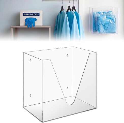 Novabright Protective Wear Organizer Wall Mount Acrylic Glove Earloop Shield Mask Gown Dispenser 15" L x 9" w x 13" h for Hospital Laboratories Factories Food Processing Plants Household Work in Kuwait