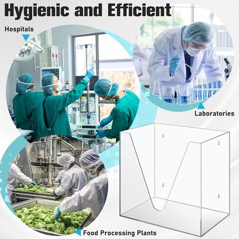 Novabright Protective Wear Organizer Wall Mount Acrylic Glove Earloop Shield Mask Gown Dispenser 15" L x 9" w x 13" h for Hospital Laboratories Factories Food Processing Plants Household Work in Kuwait