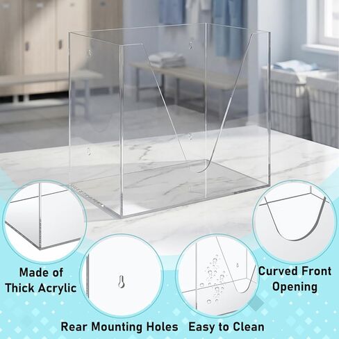 Novabright Protective Wear Organizer Wall Mount Acrylic Glove Earloop Shield Mask Gown Dispenser 15" L x 9" w x 13" h for Hospital Laboratories Factories Food Processing Plants Household Work in Kuwait