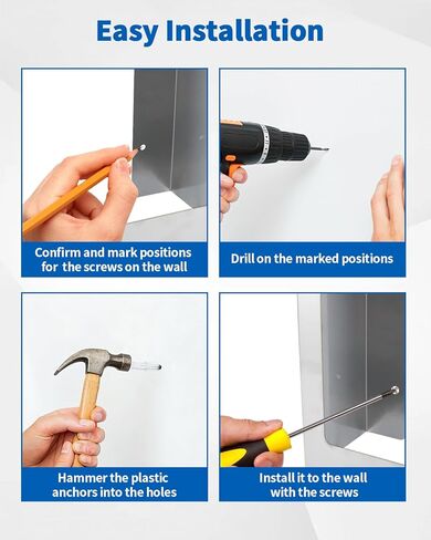 حامل صندوق قفازات رباعي من الفولاذ المقاوم للصدأ، حامل صندوق قفازات رباعي ومنظم صندوق قفازات للتركيب على الحائط، موزع من الفولاذ المقاوم للصدأ بأربعة أقسام، 20.9 بوصة طول × 3.7 بوصة عرض × 10 بوصة ارتفاع in Kuwait