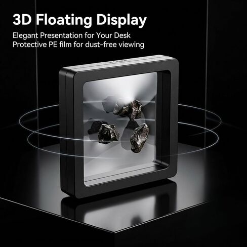 أحجار نيزك أرجنتينية أصلية (3 قطع)، صخرة فضاء كامبو ديل سيلو الأصلية 1-3 جم لكل قطعة، عينة نيزك حقيقية مع صندوق عرض، حقيبة مخملية، عدسة مكبرة in Kuwait