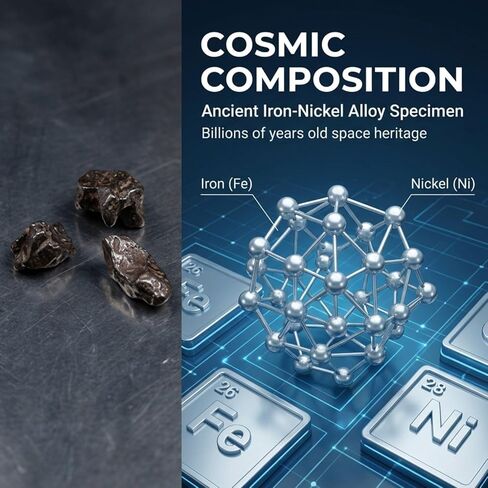 أحجار نيزك أرجنتينية أصلية (3 قطع)، صخرة فضاء كامبو ديل سيلو الأصلية 1-3 جم لكل قطعة، عينة نيزك حقيقية مع صندوق عرض، حقيبة مخملية، عدسة مكبرة in Kuwait