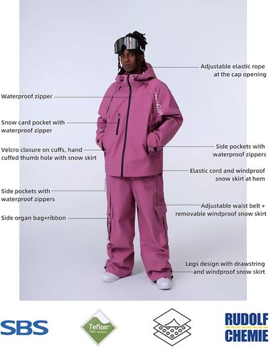 Fashion Ski Suit Set for Men's and Women's Waterproof Single Board Double Board 2024 New Professional in Saudi Arabia