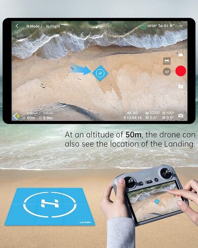 وسادة هبوط بدون طيار LKTOP قابلة للطي لـ DJI/Potensic/Skyrover/Specta، وسادة هبوط كبيرة مضادة للماء على الوجهين لملحقات سلسلة DJI Mavic/Air/Mini/Neo/Flip/Avata/FPV (26 بوصة) in Saudi Arabia