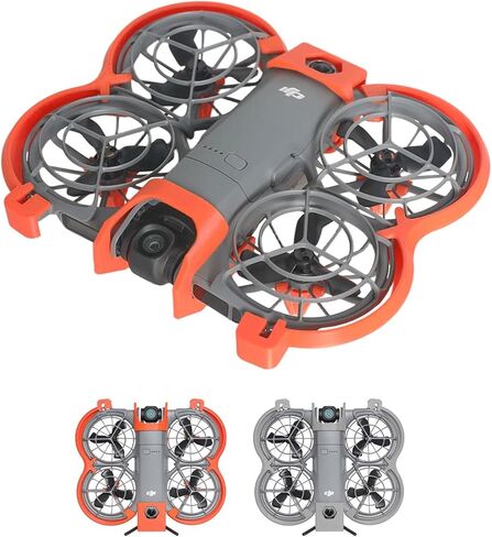 Protector for DJI Neo2, 3D Printing Anti-Collision Prop Bumper Protective Cover Ring Impact Protectors Height Increase for DJI NEO 2 Drone Landing Gear Accessories (Orange-Can Use Transmission Module) in Kuwait