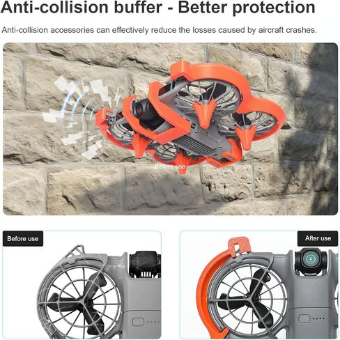 Protector for DJI Neo2, 3D Printing Anti-Collision Prop Bumper Protective Cover Ring Impact Protectors Height Increase for DJI NEO 2 Drone Landing Gear Accessories (Orange-Can Use Transmission Module) in Kuwait