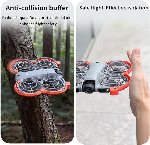 Protector for DJI Neo2, 3D Printing Anti-Collision Prop Bumper Protective Cover Ring Impact Protectors Height Increase for DJI NEO 2 Drone Landing Gear Accessories (Orange-Can Use Transmission Module) in Kuwait