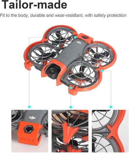 Protector for DJI Neo2, 3D Printing Anti-Collision Prop Bumper Protective Cover Ring Impact Protectors Height Increase for DJI NEO 2 Drone Landing Gear Accessories (Orange-Can Use Transmission Module) in Kuwait