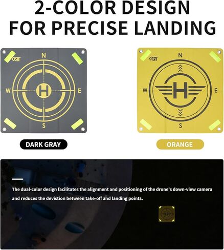 CQT Drone Landing Pad,Universal Waterproof Portable Nighttime Reflective Weighted Landing Apron for DJI Avata 360 Mini 5 4 3 Pro NEO 2,Mavic 4 pro/2/3 Pro,Air 3S 2S RC Quadcopters (21.65inch(55cm)) in Kuwait