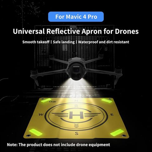 CQT Drone Landing Pad,Universal Waterproof Portable Nighttime Reflective Weighted Landing Apron for DJI Avata 360 Mini 5 4 3 Pro NEO 2,Mavic 4 pro/2/3 Pro,Air 3S 2S RC Quadcopters (21.65inch(55cm)) in Kuwait