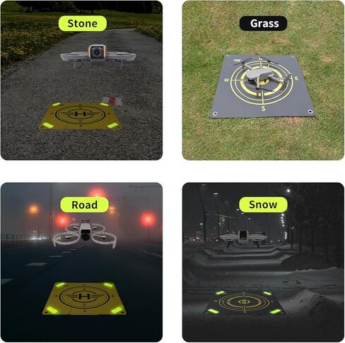 CQT Drone Landing Pad,Universal Waterproof Portable Nighttime Reflective Weighted Landing Apron for DJI Avata 360 Mini 5 4 3 Pro NEO 2,Mavic 4 pro/2/3 Pro,Air 3S 2S RC Quadcopters (21.65inch(55cm)) in Kuwait