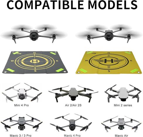 وسادة هبوط بدون طيار CQT، مريلة هبوط مرجحة عاكسة للضوء ومحمولة ومقاومة للماء لـ DJI Avata 360 Mini 5 4 3 Pro NEO 2، Mavic 4 pro/2/3 Pro، Air 3S 2S RC Quadcopters (21.65 بوصة (55 سم)) in Saudi Arabia
