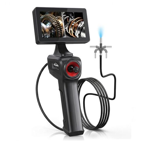 360° Articulating Borescope Camera, 6.2mm Borescope Endoscope with 5" IPS Screen, 1080P HD, 4.9FT Gooseneck Cable, IP67 Waterproof Snake Cameras with 6 Lights for Automotive, Plumbing in Saudi Arabia