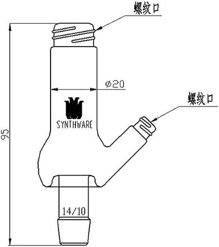 Hickman micro distillation head, with side tube, threaded connection 14/10, HICKMAN STILL HEAD, WITH SIDE GATE, H121410 in Kuwait