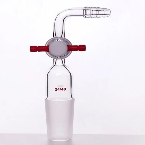 90° Extractor Gasket, External Grinding Mouth 14/20 19/22 24/40 29/42, PTFE/Glass Valve, Opening 2 mm, A38/A72/A75 in Kuwait