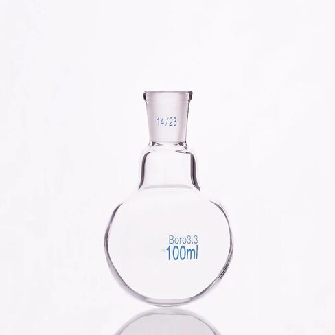 Single standard mouth round-bottomed flask, Capacity 100mL and joint 14/23, Single neck round flask, Borosilicate glass in Kuwait